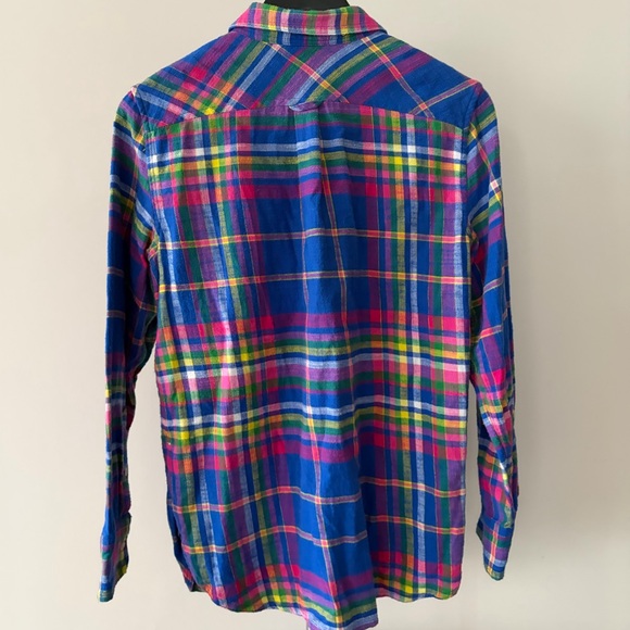 J. Crew Vibrant Multicolor Plaid Shirt - Picture 3 of 6